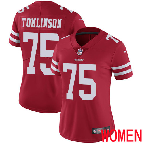 San Francisco 49ers Limited Red Women Laken Tomlinson Home NFL Jersey #75 Vapor Untouchable